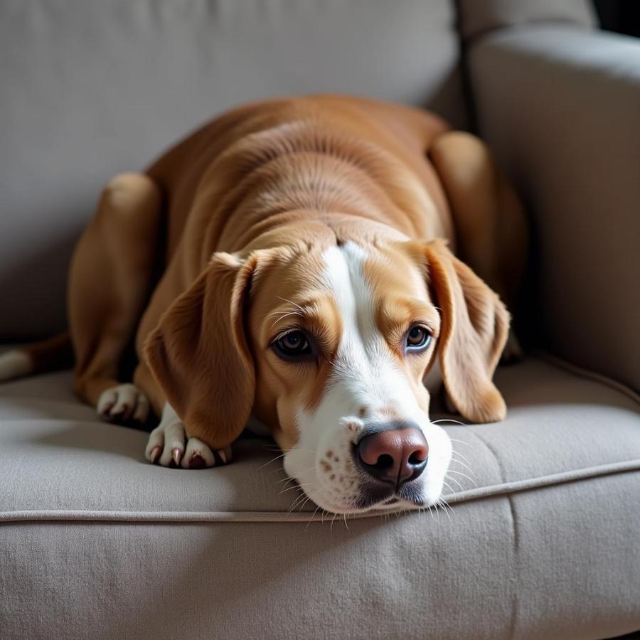 Anxious Dog Hiding