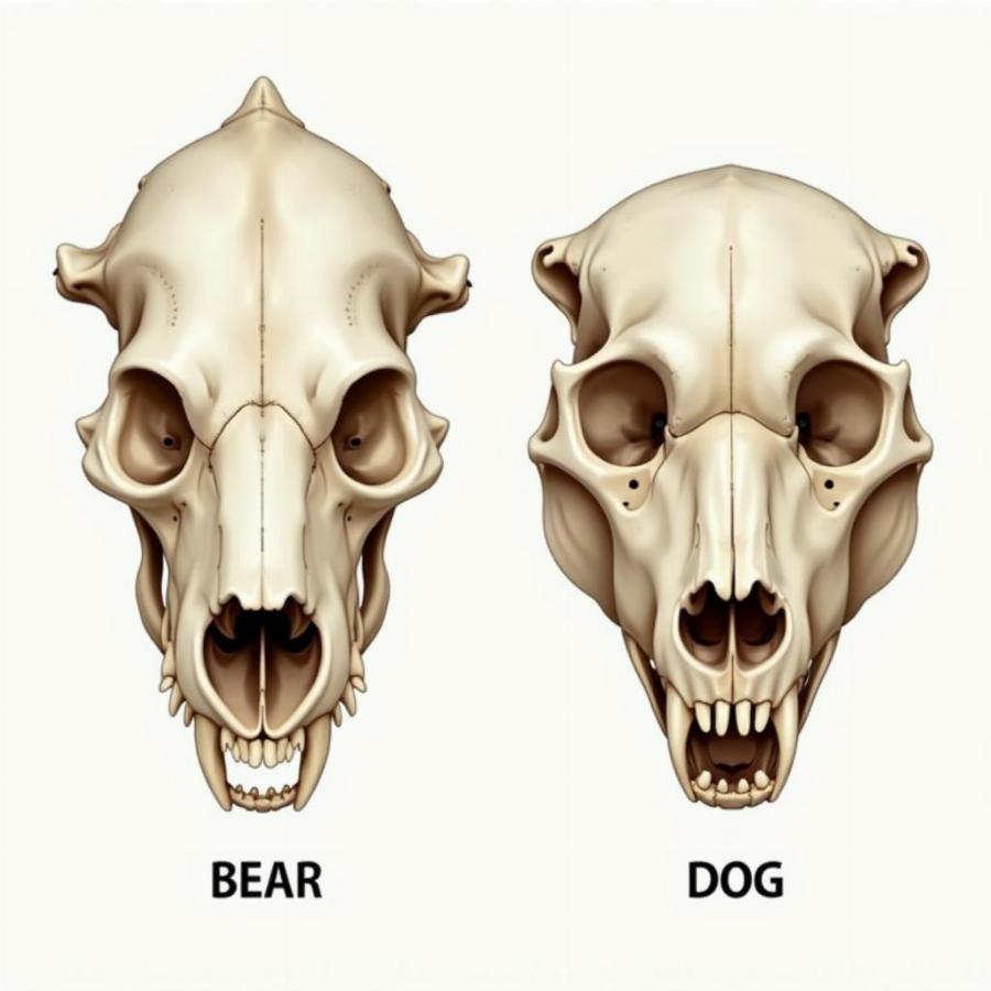 Comparison of Bear and Dog Skulls