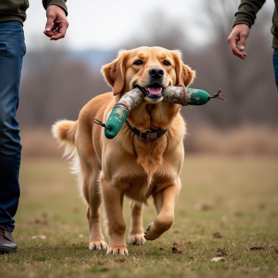 Bird Dog Retrieving a Training Dummy