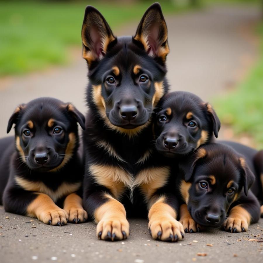 Adorable Black and Brown German Shepherd Puppy