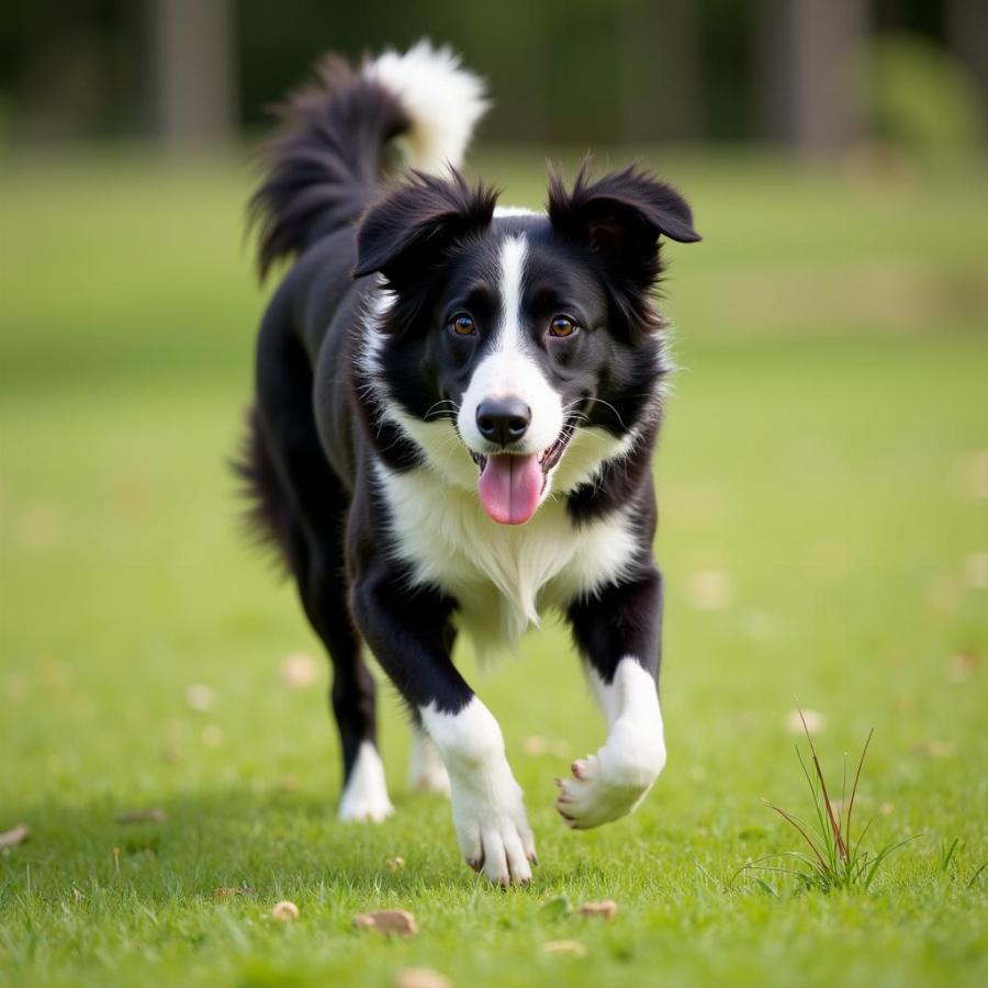 Border Collie Running with Joy