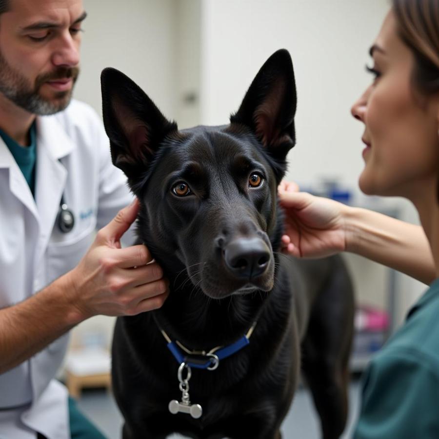 Black Dog at the Vet