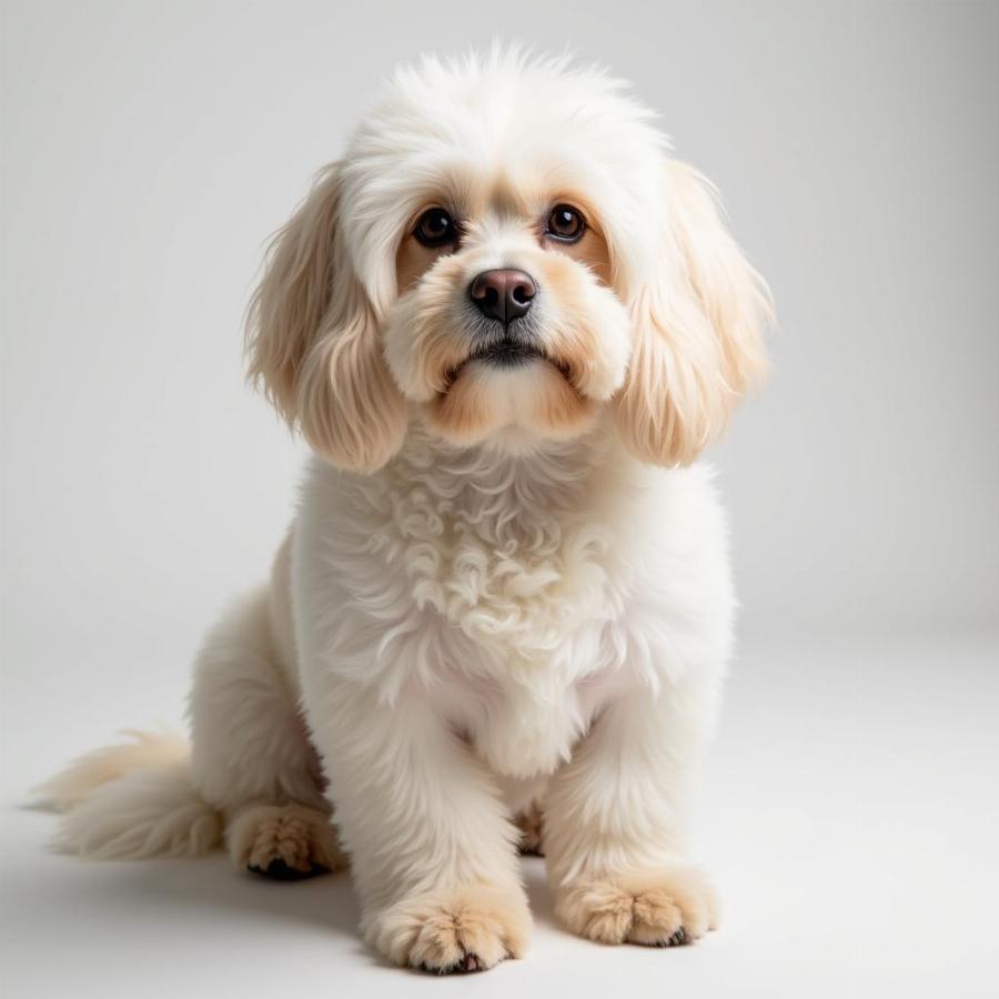 Bolognese Dog with Long White Fur