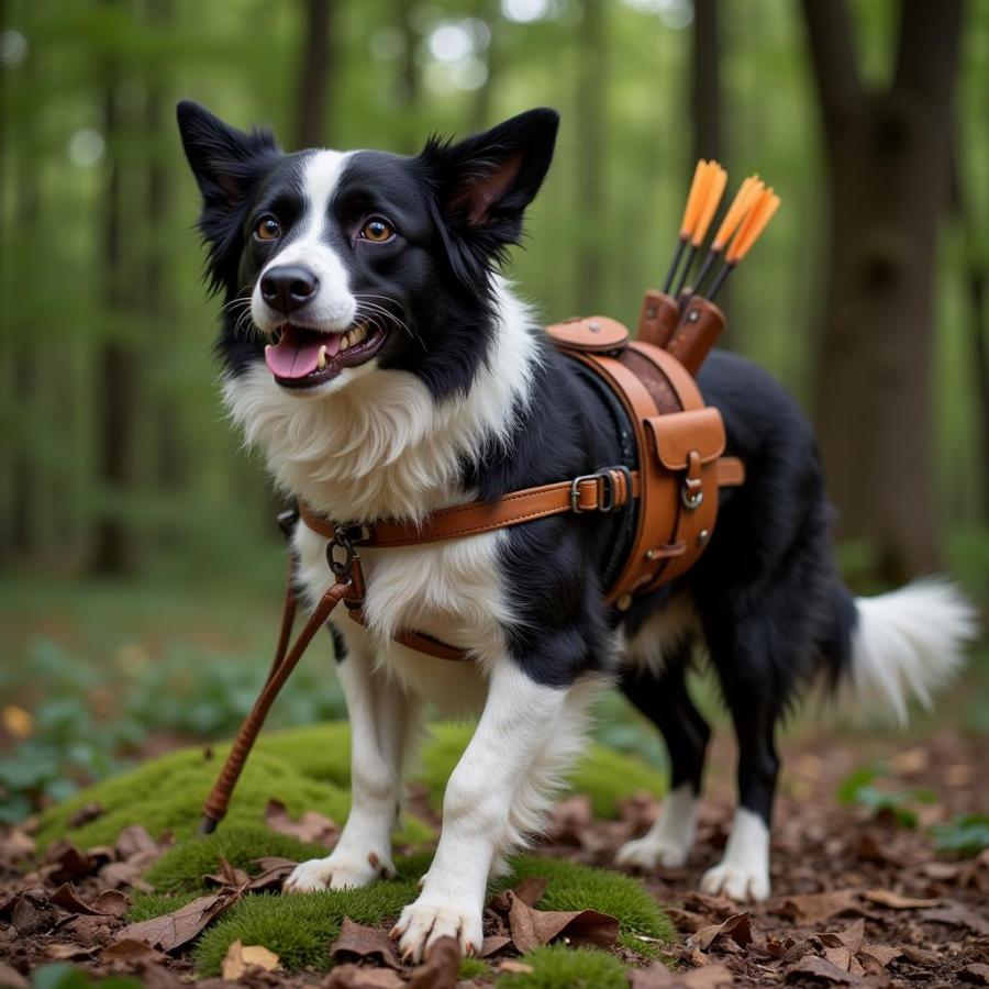 Border Collie dressed as a Ranger