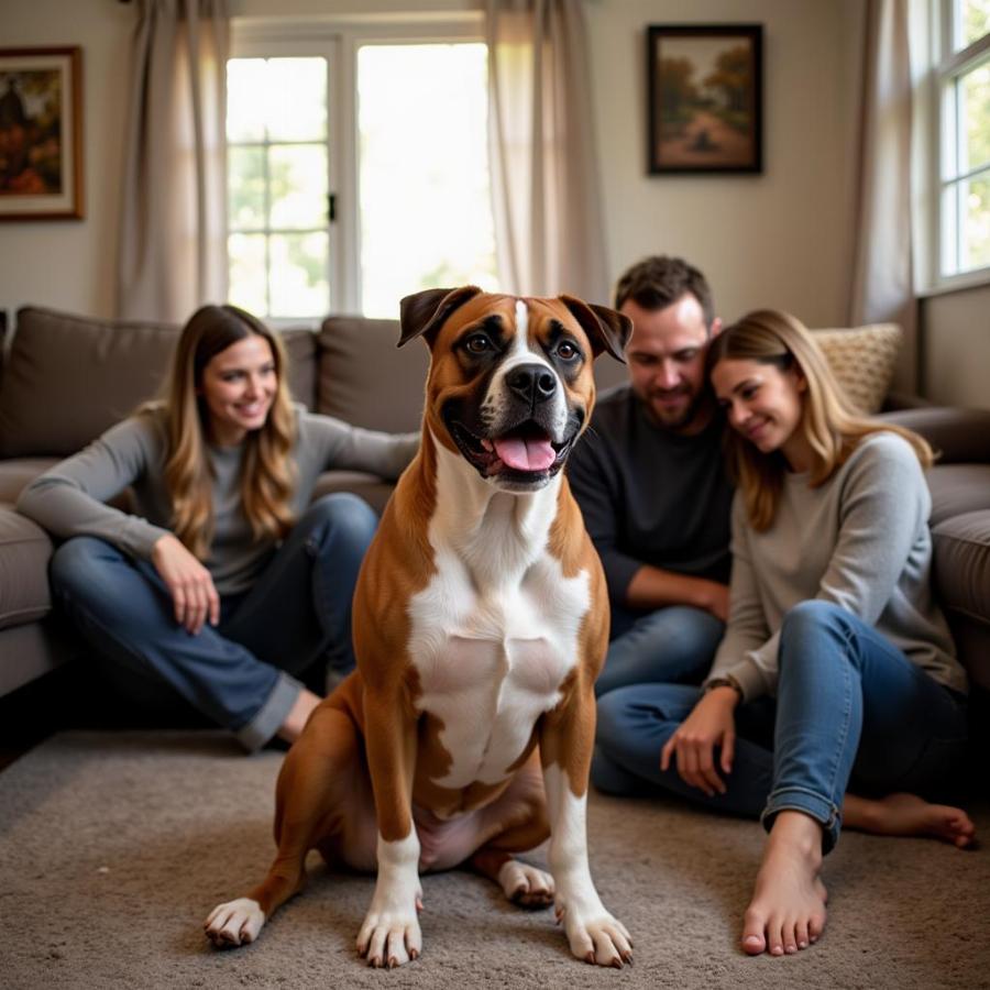 Boxer Pitbull Mix Family Dog