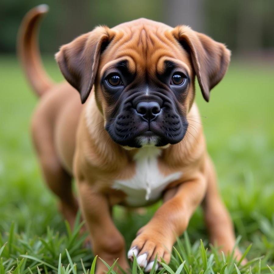 Boxer Puppy with Natural Tail