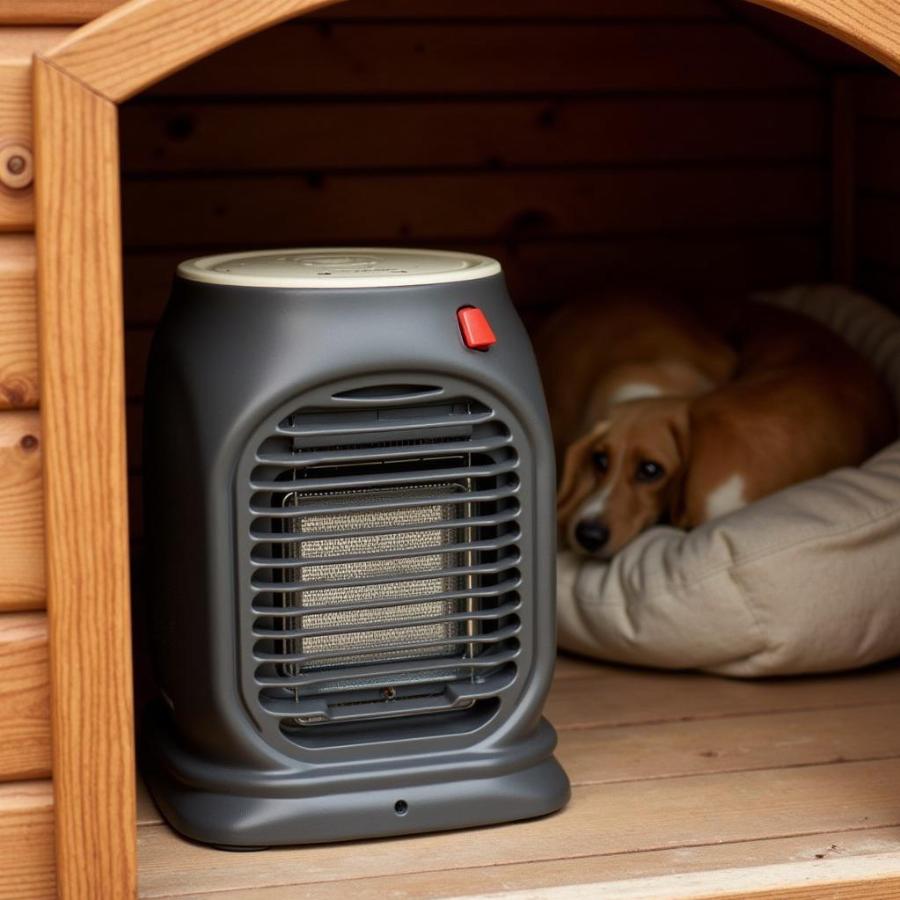 Ceramic Dog House Heater Providing Warmth