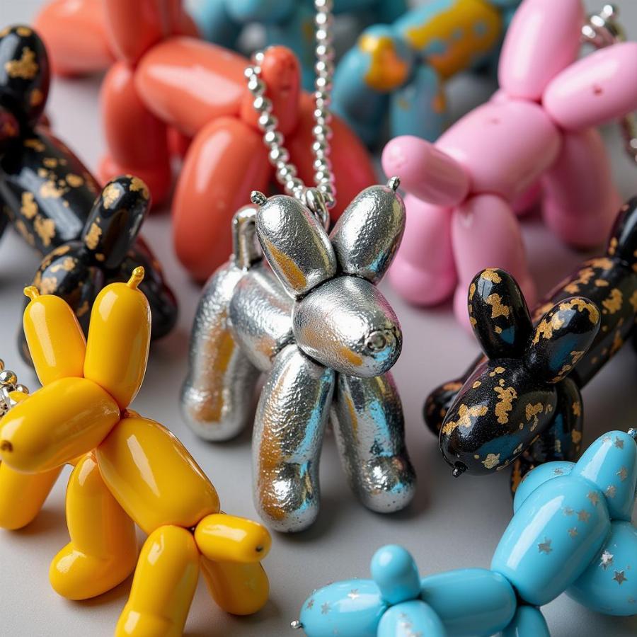 Assortment of Colorful Balloon Dog Necklaces