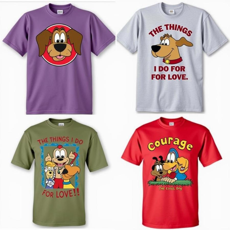 Various Courage the Cowardly Dog T-Shirt Designs