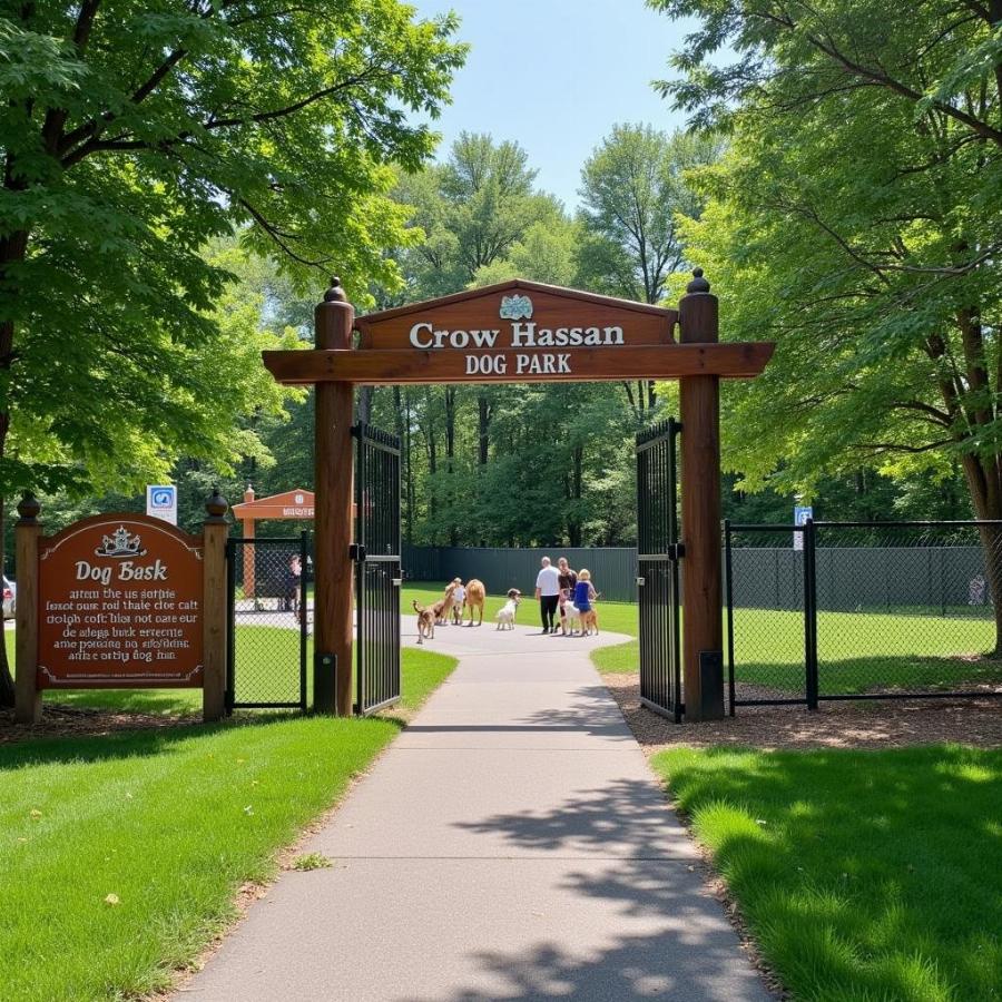 Dog park entrance sign