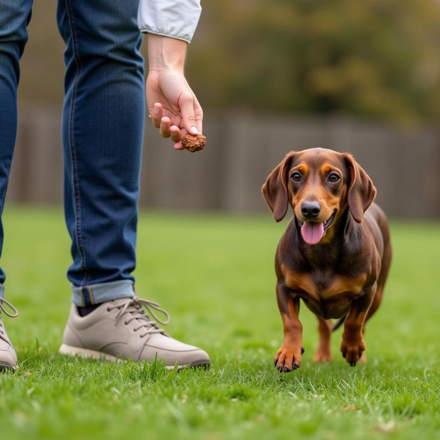 Training a dachshund for racing with positive reinforcement