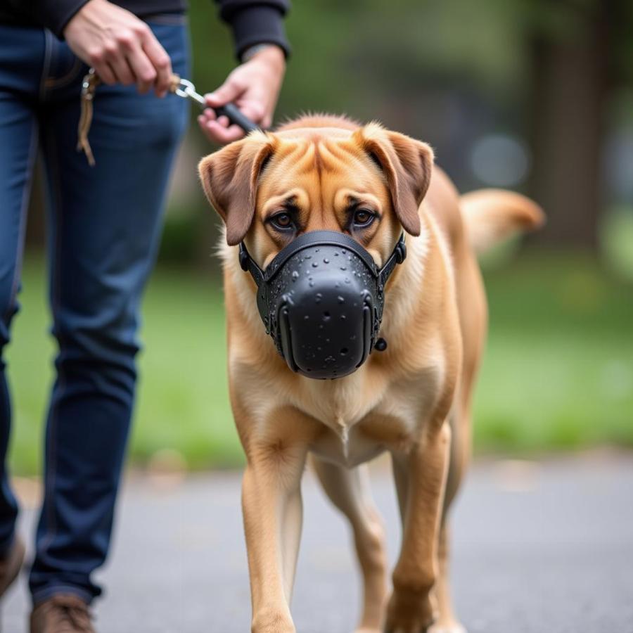 Dangerous Dog with Muzzle