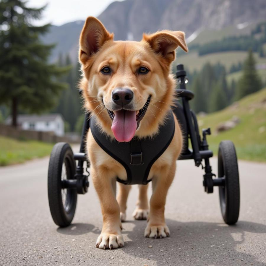 Dog with Degenerative Myelopathy Using Assistive Devices