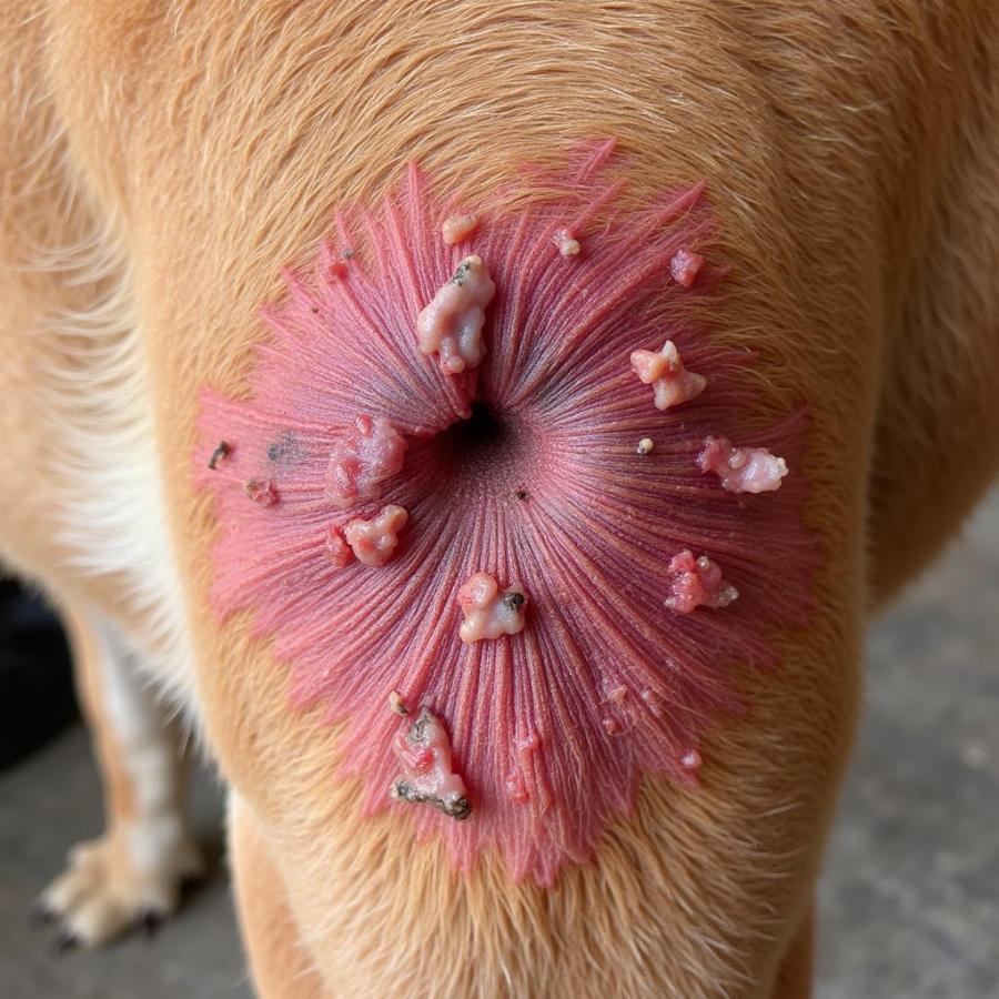 Dog with Demodectic Mange