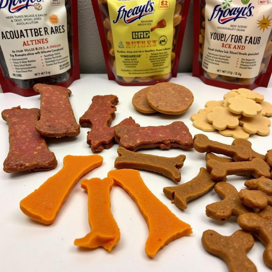 Various Dog Jerky Options on Display