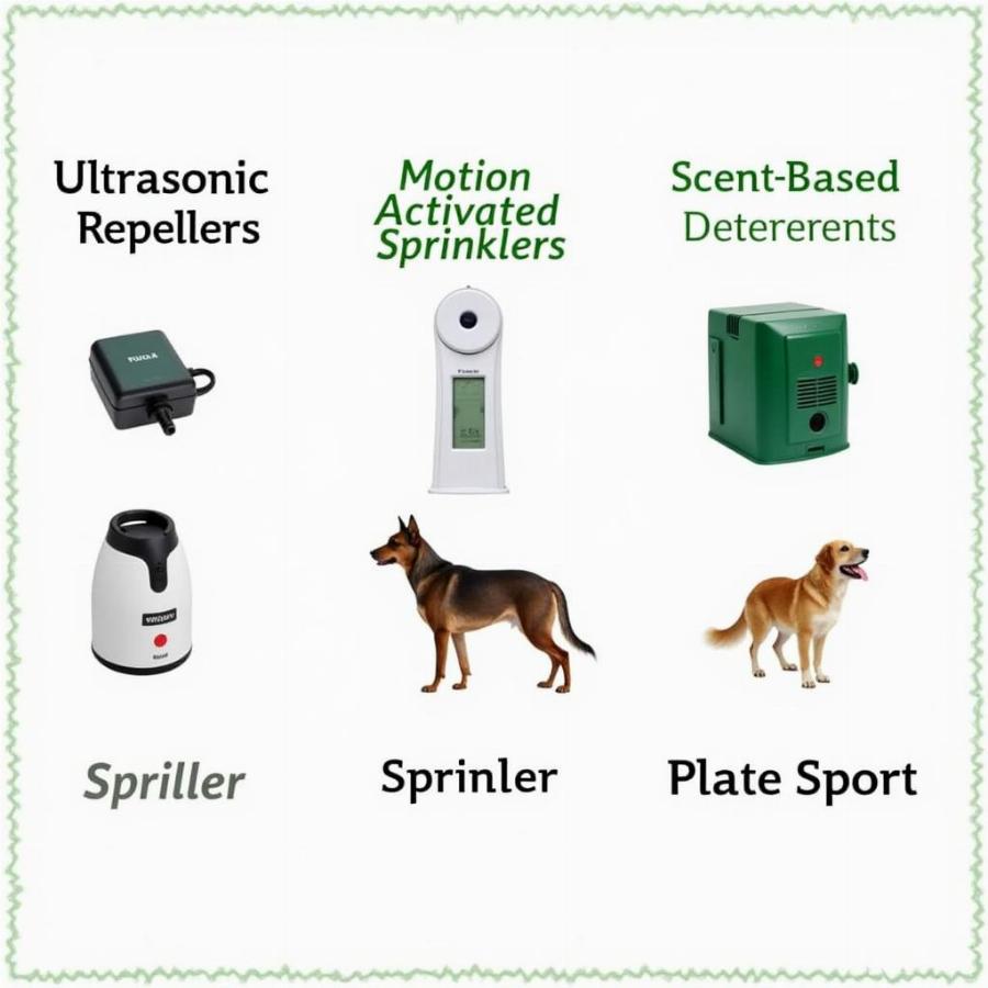 Various cat and dog repelling devices.