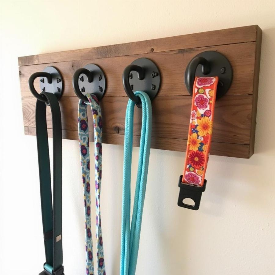 DIY Dog Leash Wall Holder