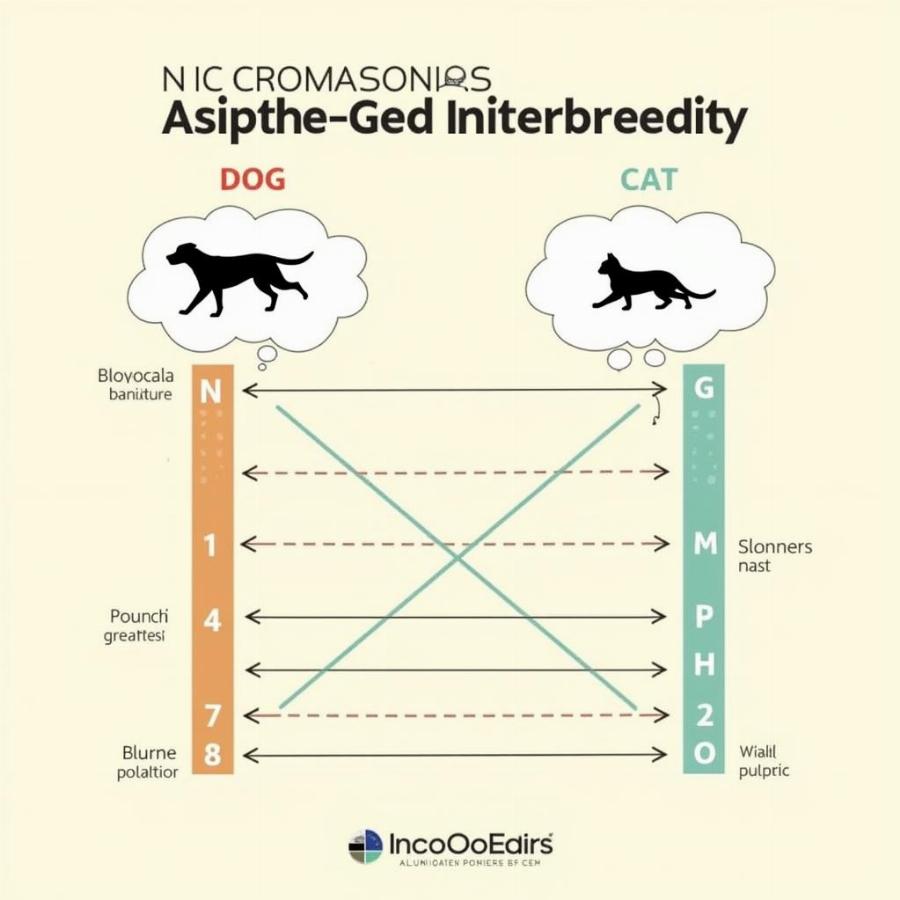 Dog and Cat Chromosome Difference Illustration