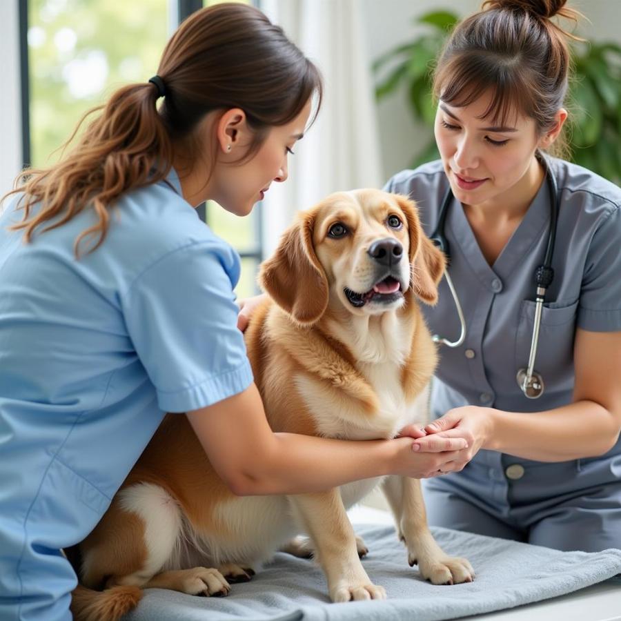 Dog at Vet After Ingesting Plant