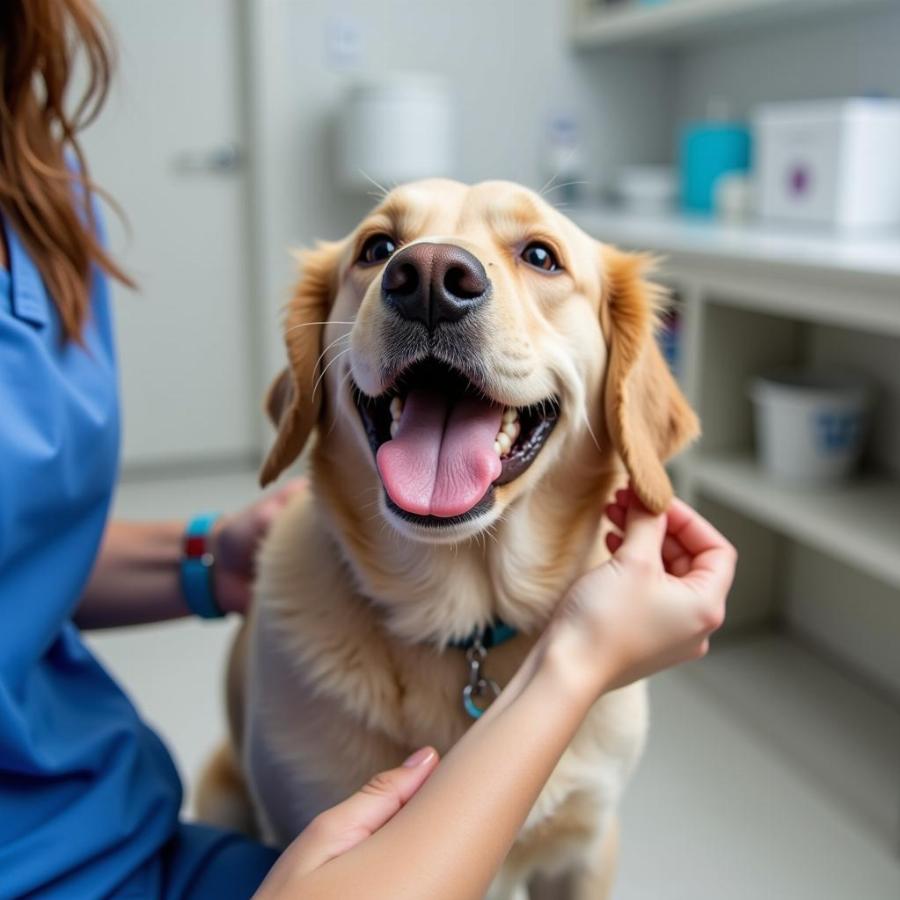 Dog at Vet Clinic