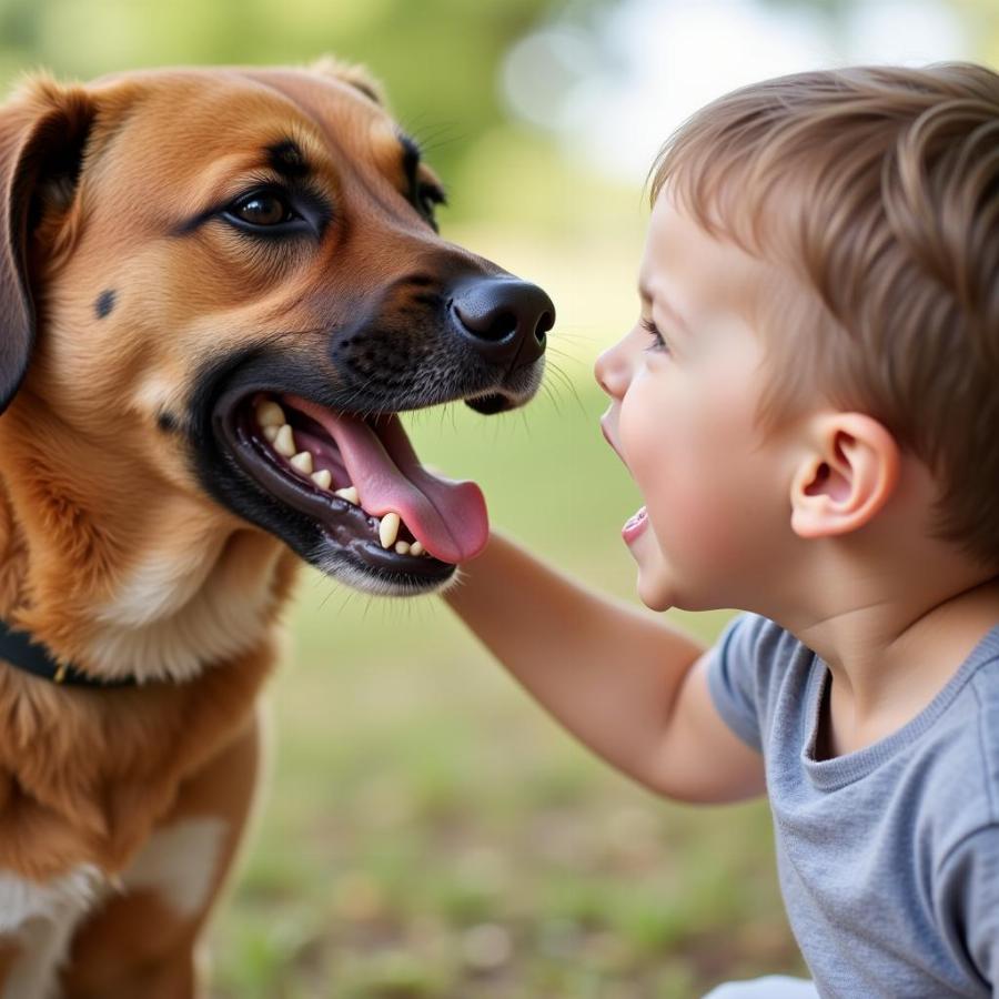 Dog biting child out of fear