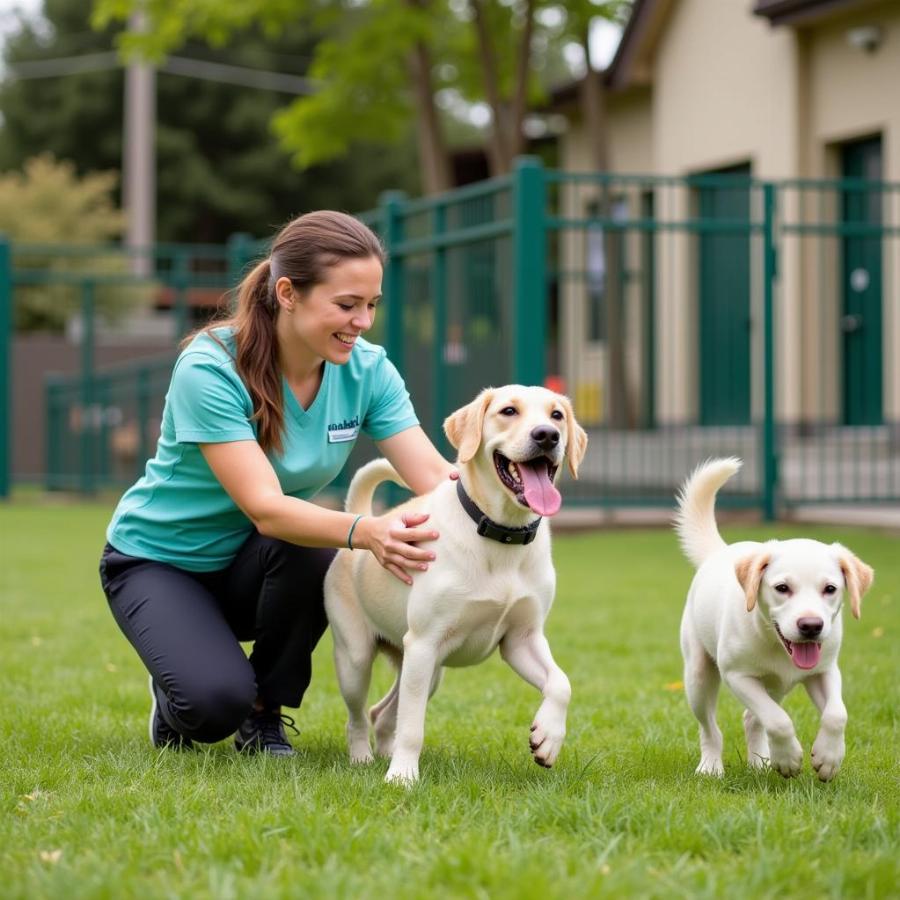 Caring Dog Boarding Staff Member