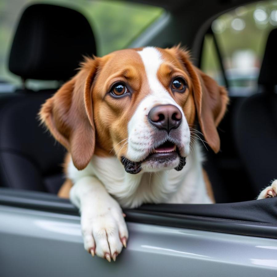 Dog Experiencing Car Sickness