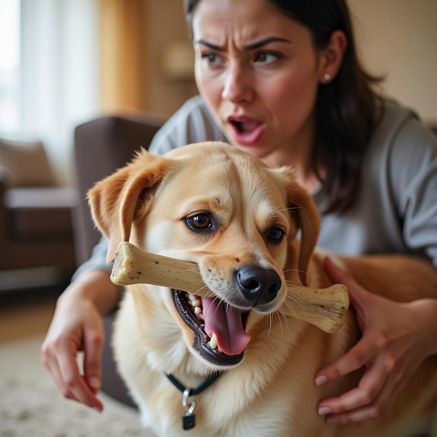 Dog Choking on Bone