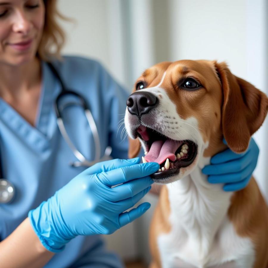 Dog dental checkup