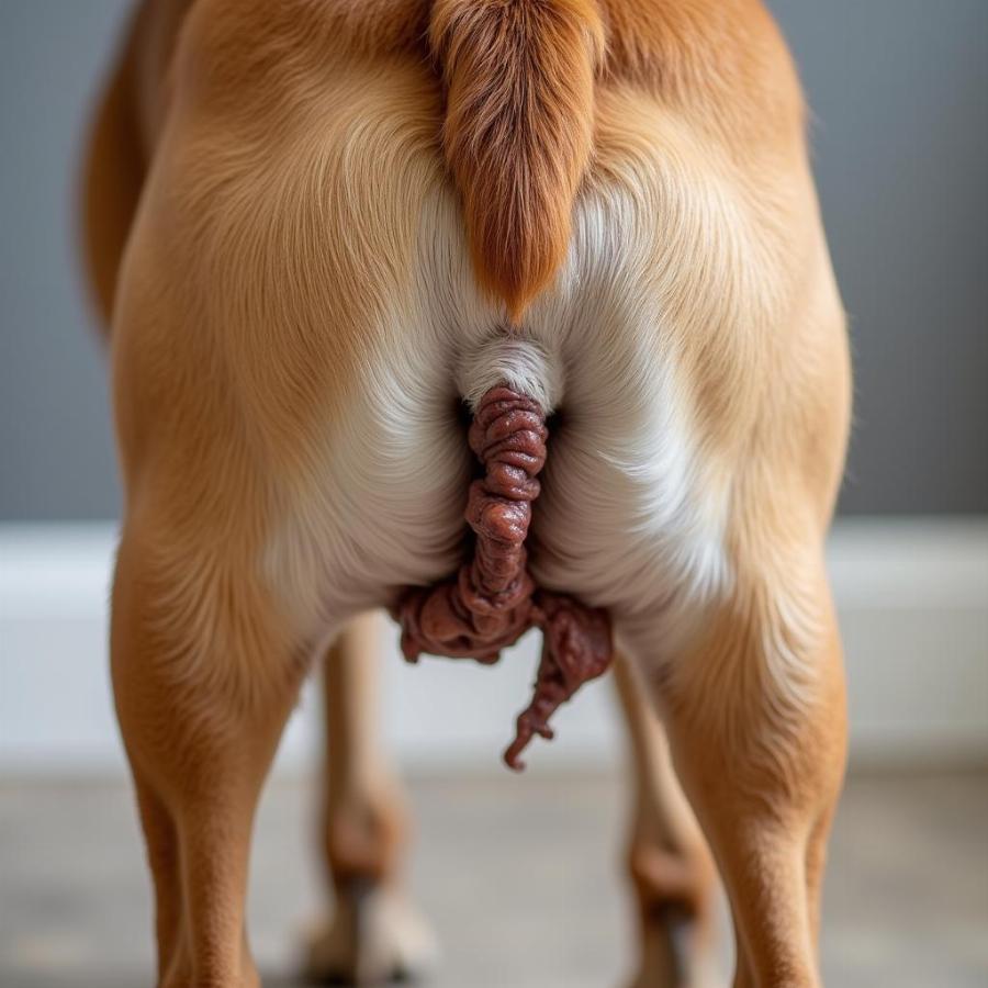 Dog showing symptoms of diarrhea