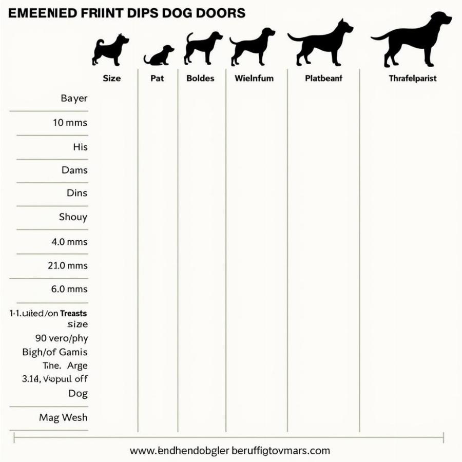 Dog door size chart