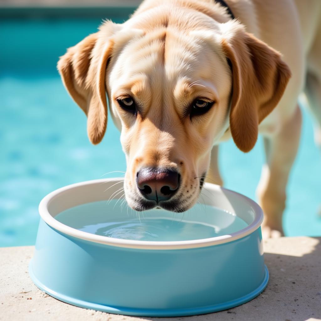 Dog Drinking Water After Swimming