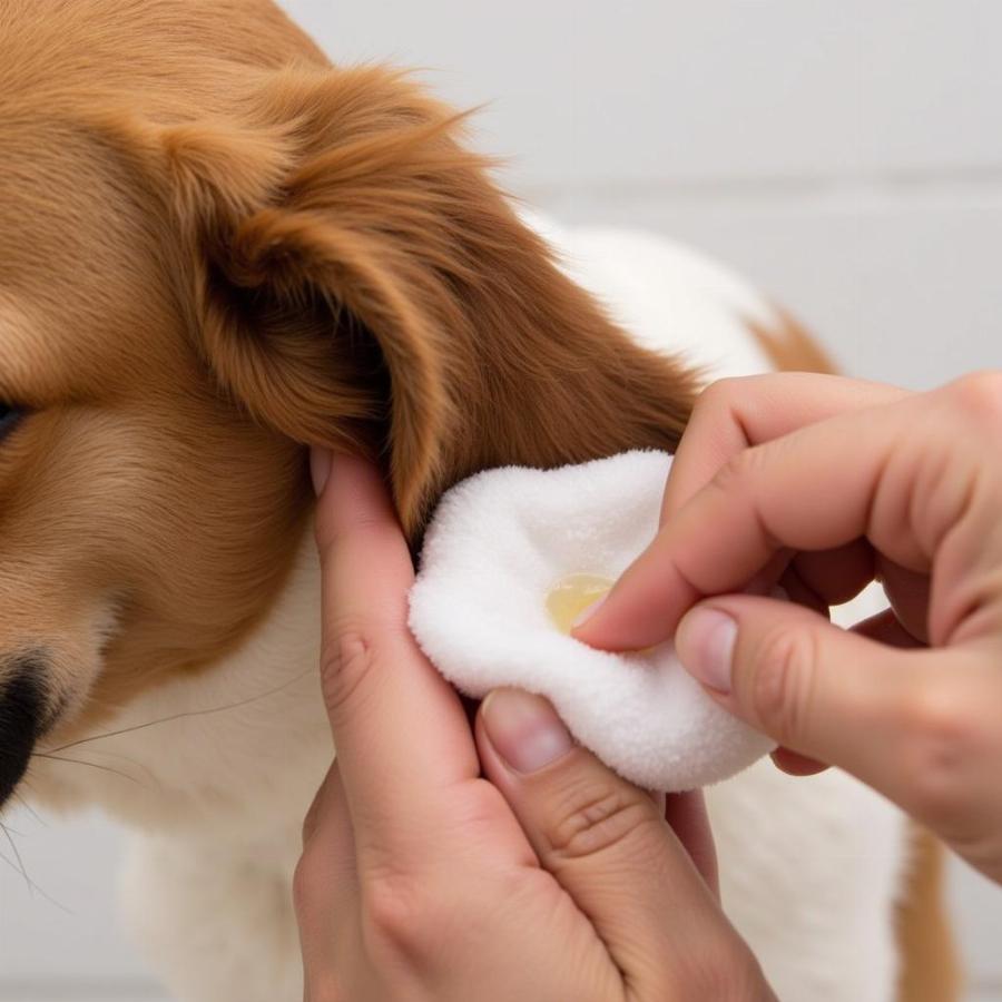 Cleaning a Dog's Ears with Coconut Oil