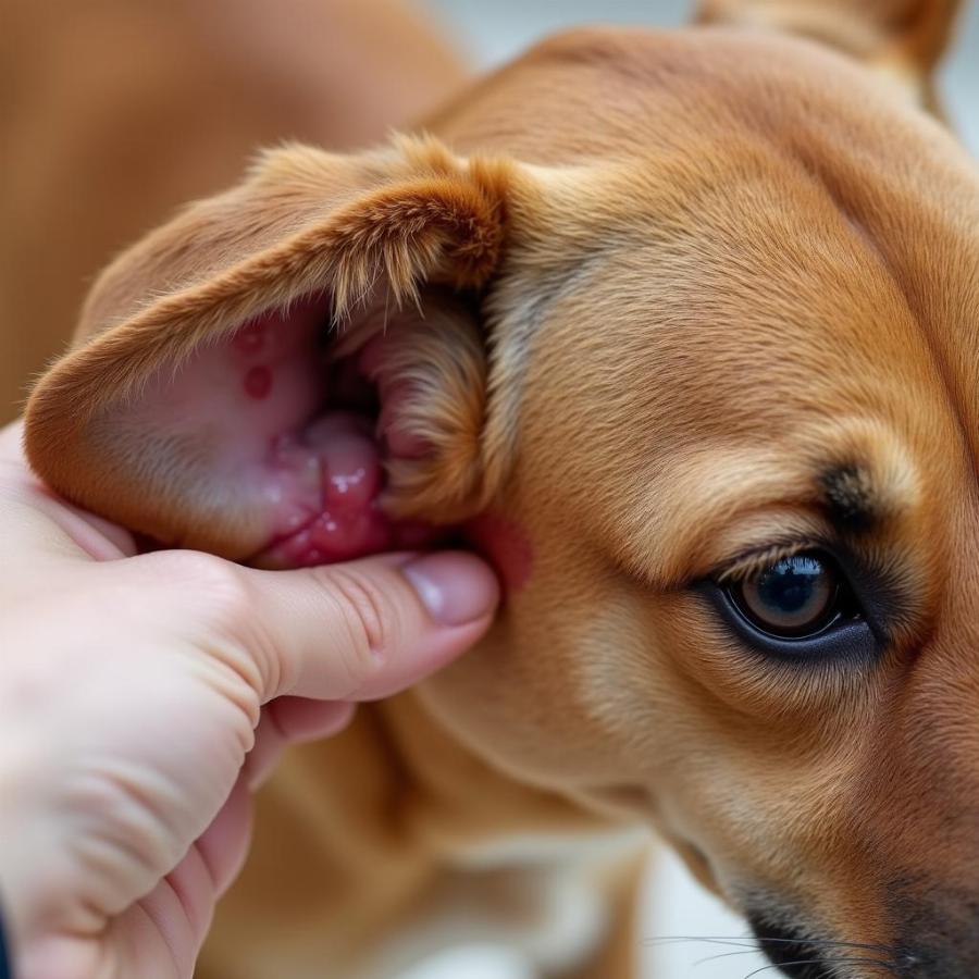 Dog with Ear Infection