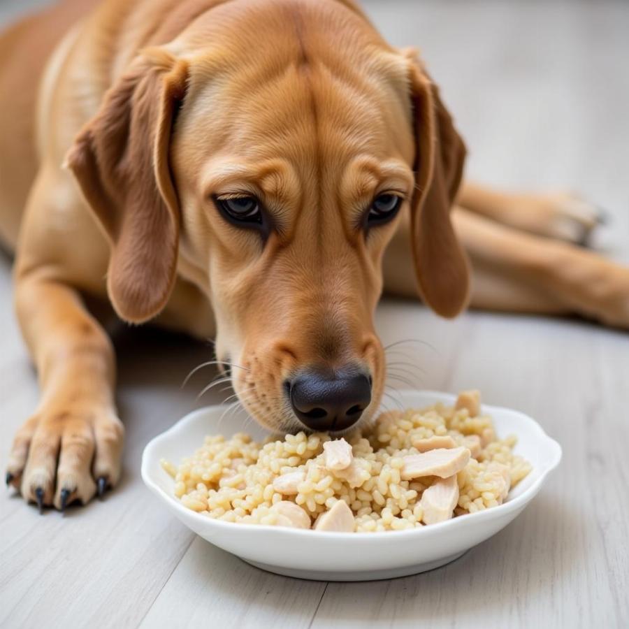 Dog Eating Bland Diet