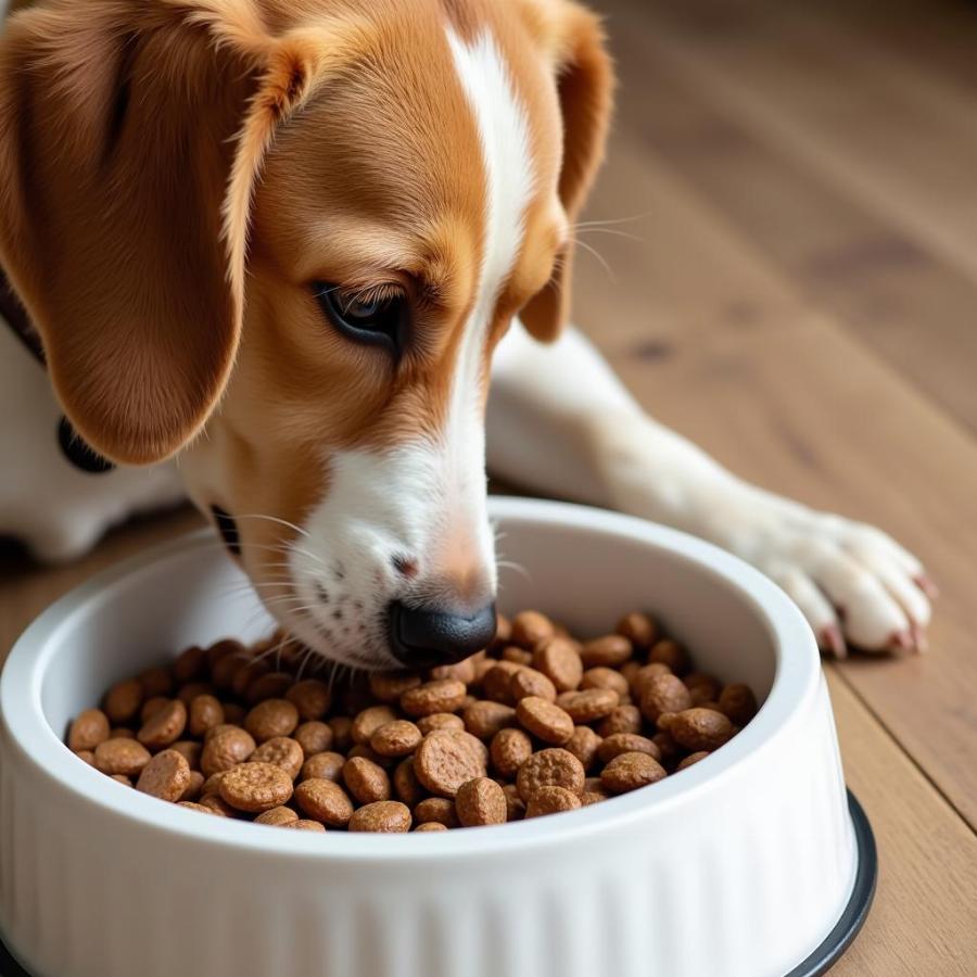 Dog Eating Healthy Dog Food