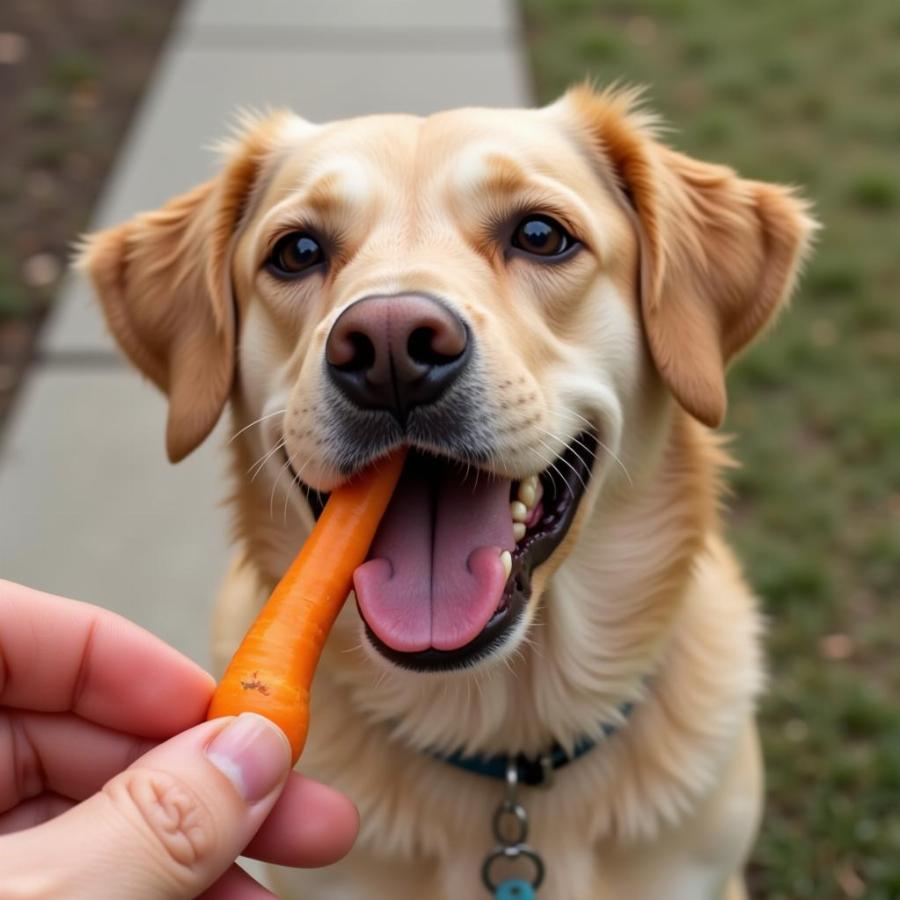 Dog Enjoying a Healthy Treat