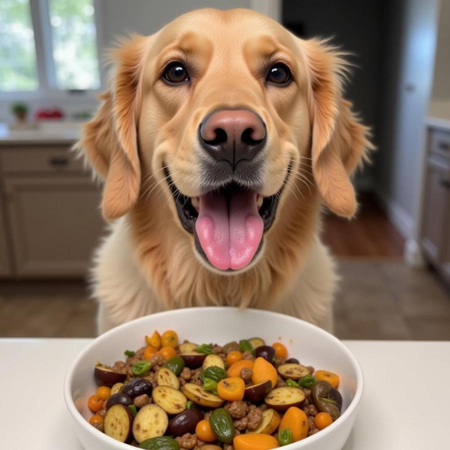 Dog Enjoying Healthy Treats