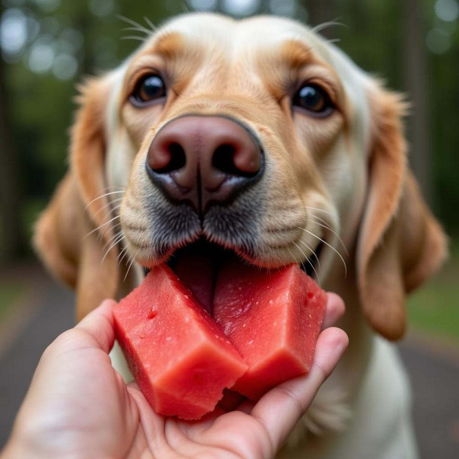 Dog Eating Watermelon Safely