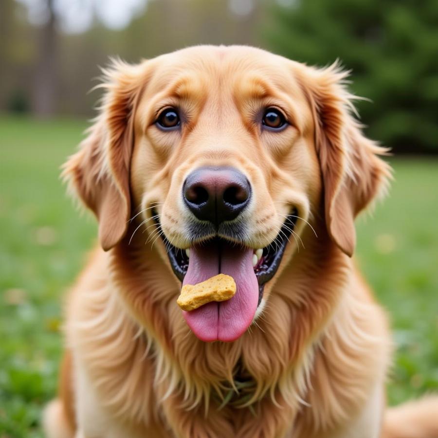 Dog Enjoying a Dog Treat