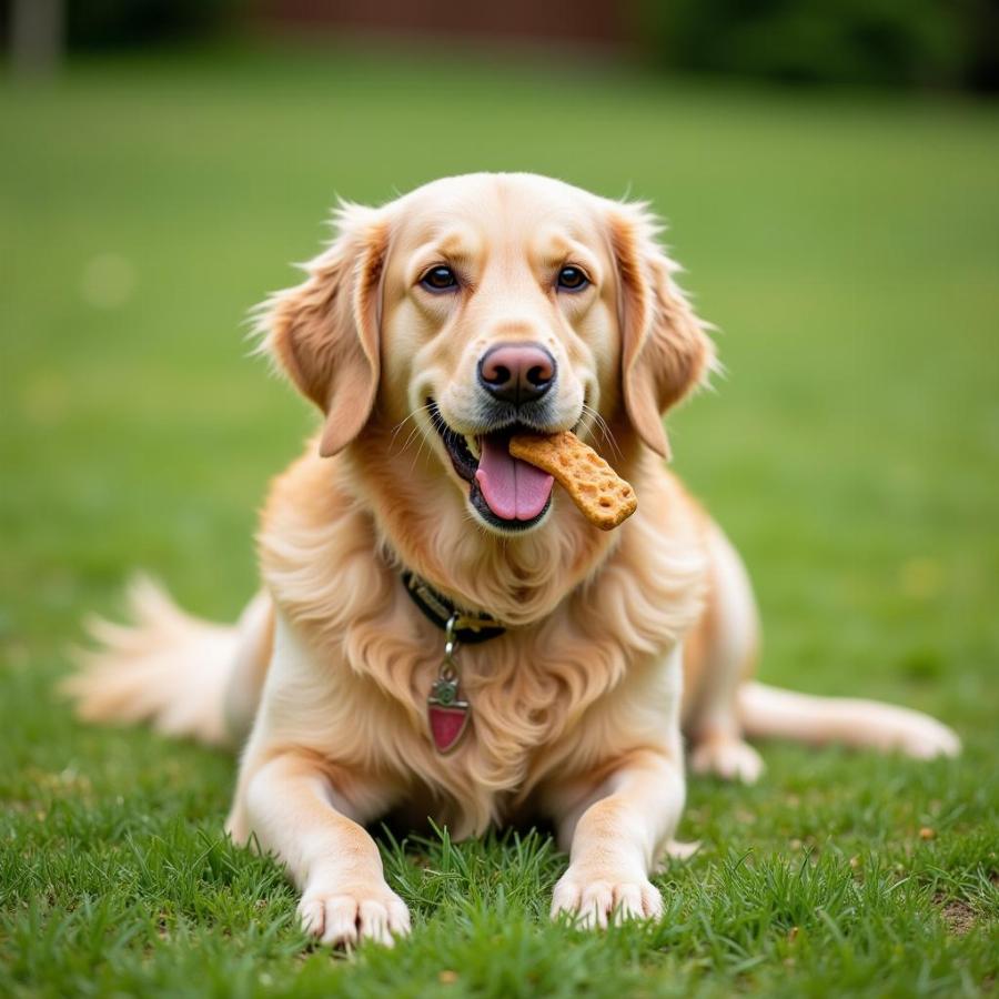 Dog Enjoying a Healthy Treat