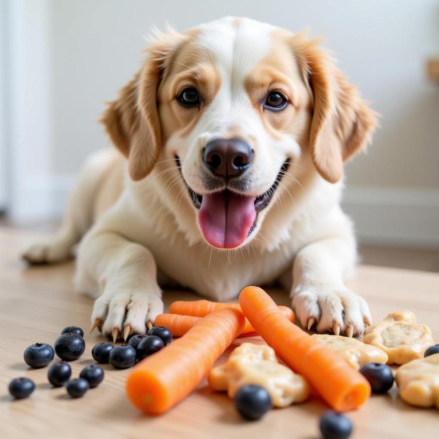 Dog Enjoying Healthy Treats