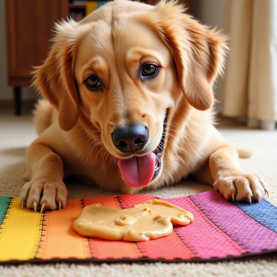 Dog Enjoying a Licky Mat