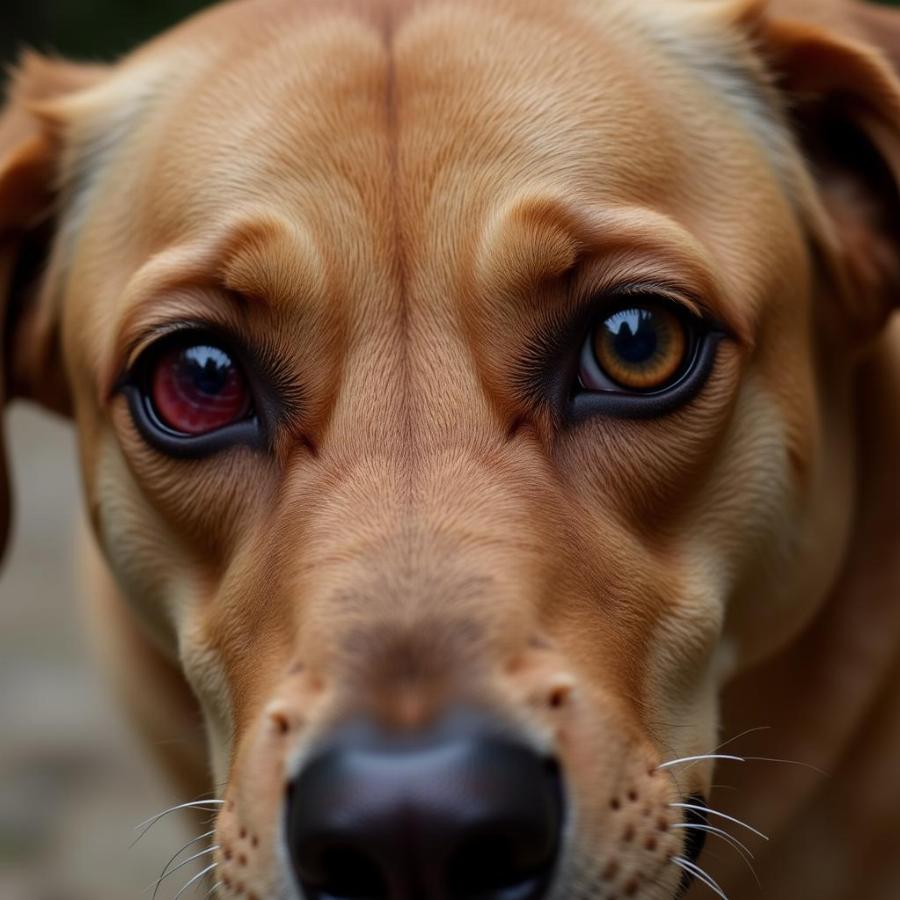 Dog with eye irritation