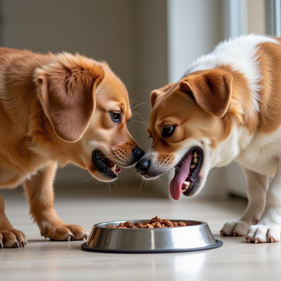 Dogs fighting over territory