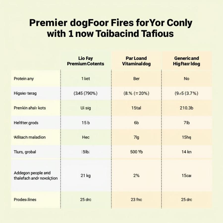 Dog Food Comparison Chart