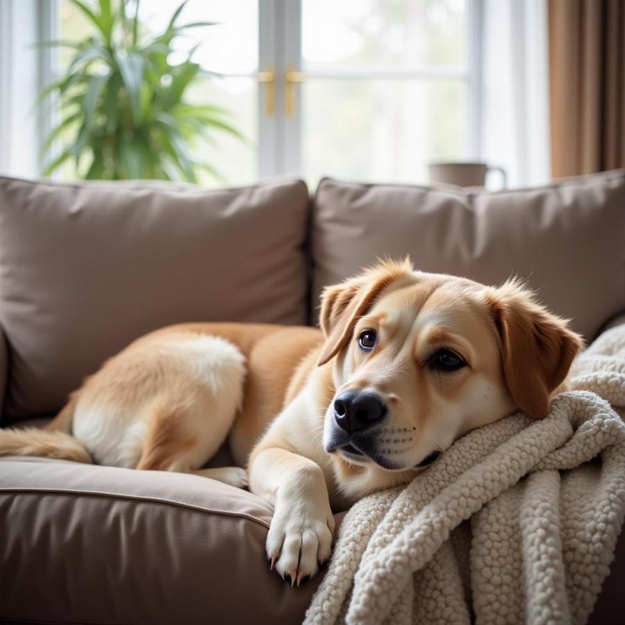 Happy dog in a foster home