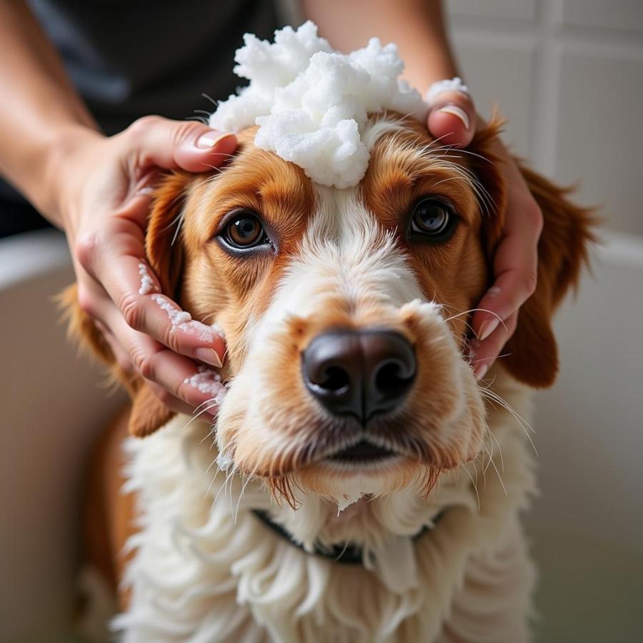 Dog Getting a Bath