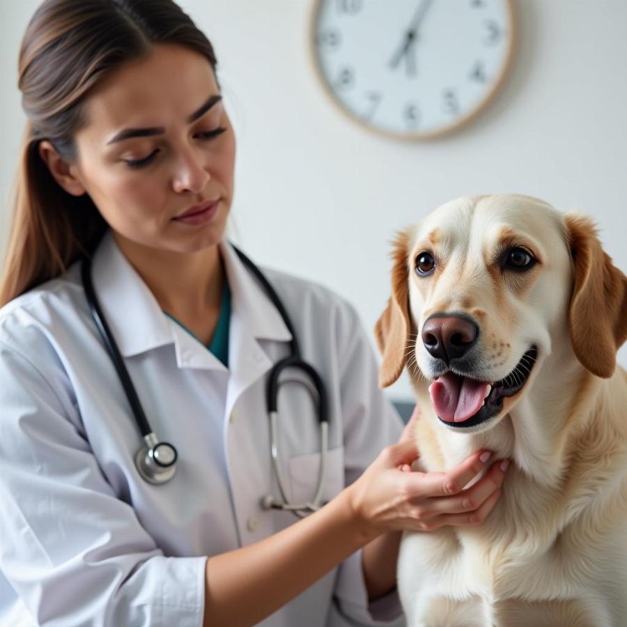 Dog Getting Vet Checkup