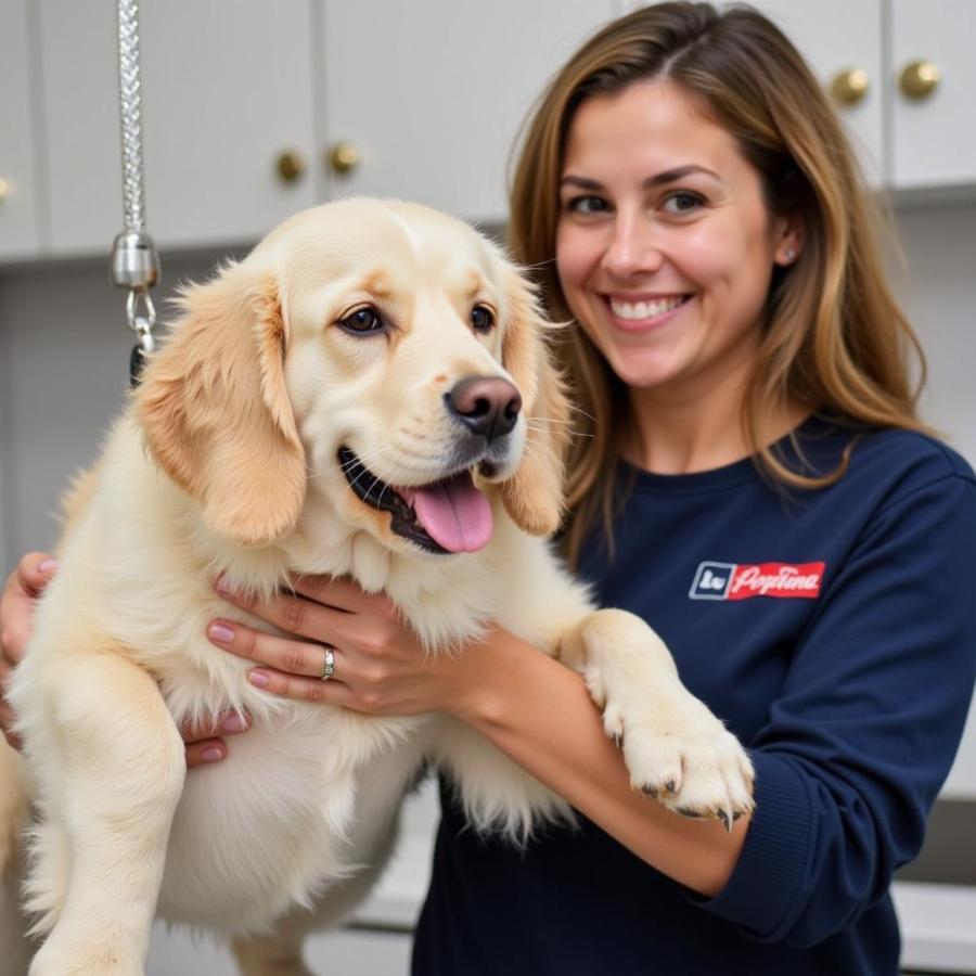 Dog and Groomer Interaction in West Chester